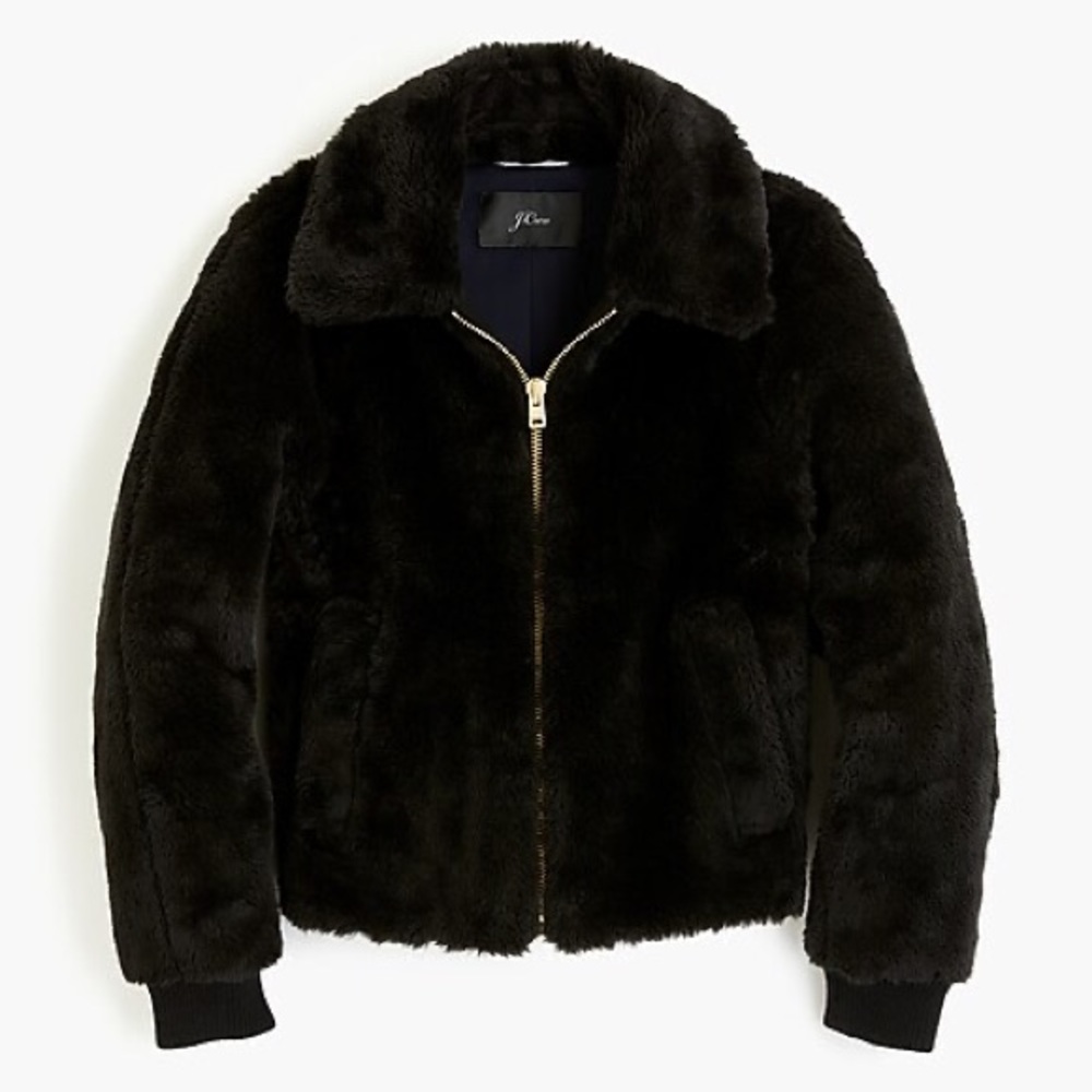 J. Crew Plush Fleece Bomber Jacket